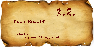 Kopp Rudolf névjegykártya